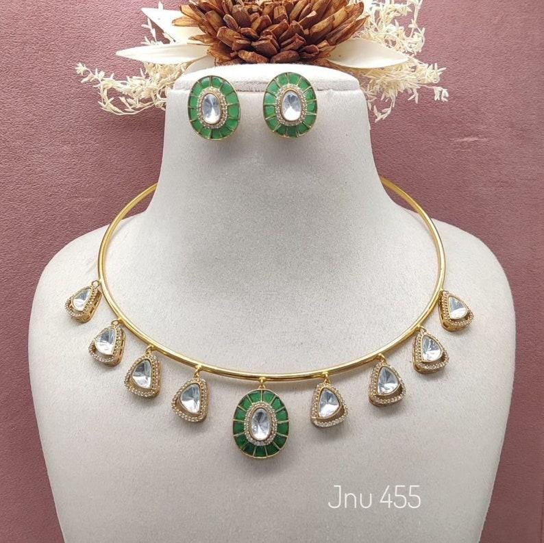 mossanite hasli necklace set with earrings