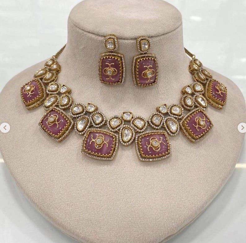 Bestseller Sabyasachi Inspired Victorian Multicolor Navratan Kundan Polki Bollywood Jewelry Set Ambani Jewelry